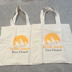 VEUVE CLICQUOT Champagne Limited Edition In the Snow Cotton Reusable Tote Bags